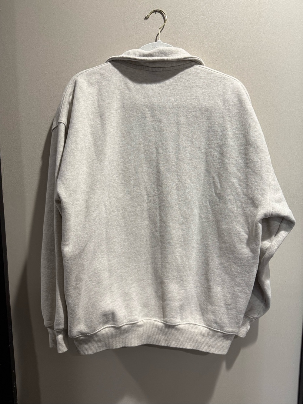 TNA Aritzia Light Gray Half-Zip Crew Sweater Size 2 Oversized - Picture 10 of 10